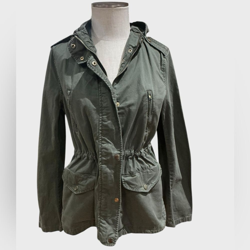 Love Tree Utility Jacket Women’s Large Olive Green Hooded Anorak